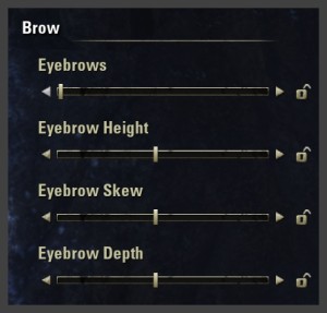 Character creation - Eyebrow sliders